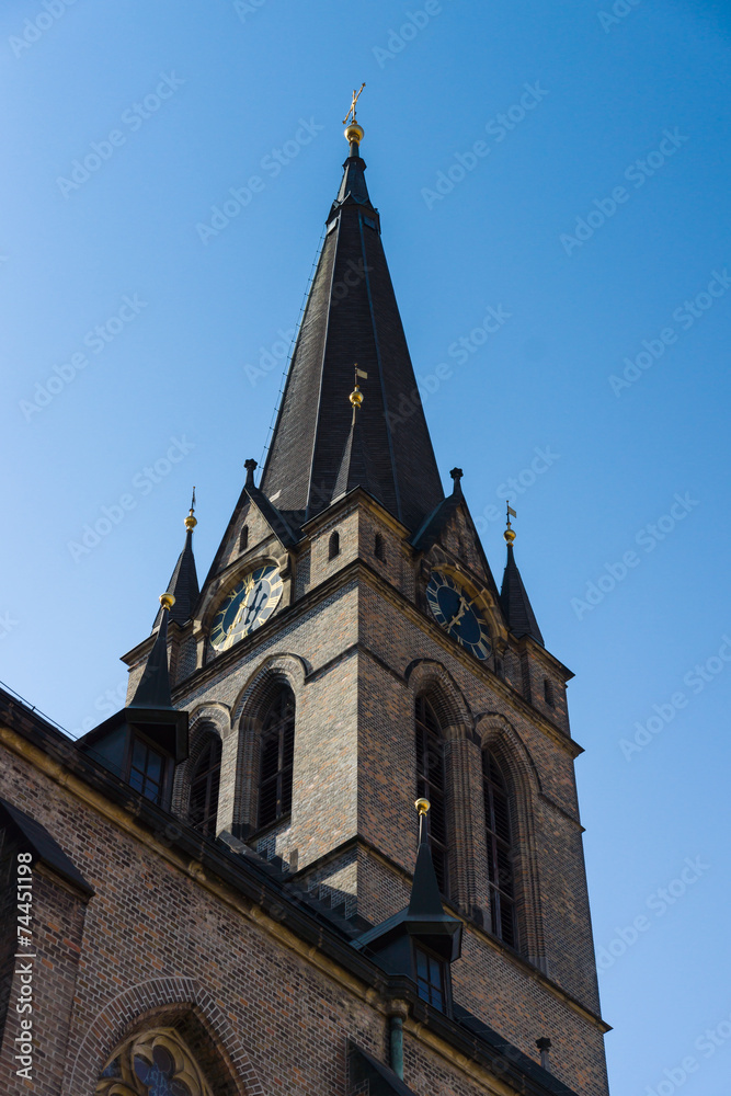 Prague. Bell tower of the church of Saint Procopius, Zizkov.
