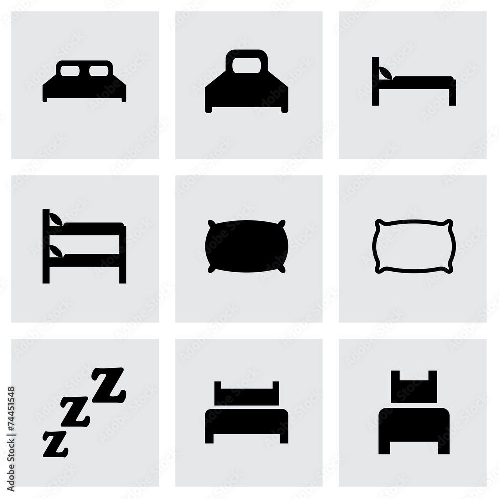 Vector bed icon set Vector bed icon set