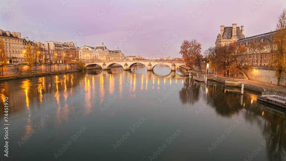 Old Town of Paris (France) in the sunrise