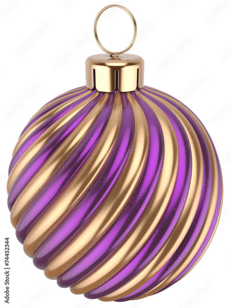 Christmas ball New Year bauble decoration purple gold Christmas ball New Year bauble decoration purple gold