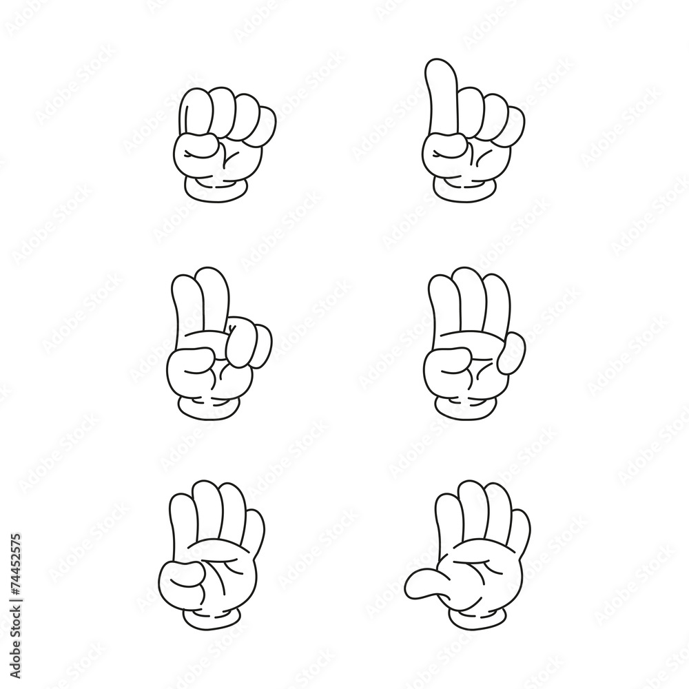 Vector illustration of cartoon hand