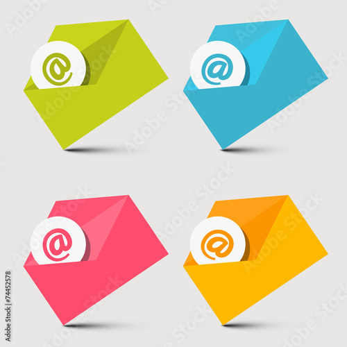 Envelope Email Vector Icons Set