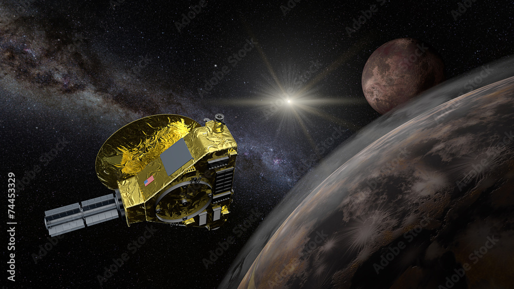 Fototapeta premium New Horizons space probe - Pluto flyby in action