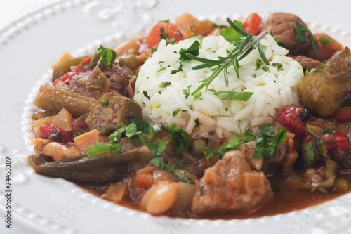 Foto Pork and okra gumbo meal