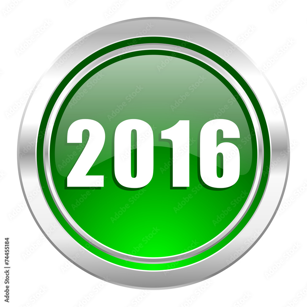 new year 2016 icon, green button, new years symbol new year 2016 icon, green button, new years symbol