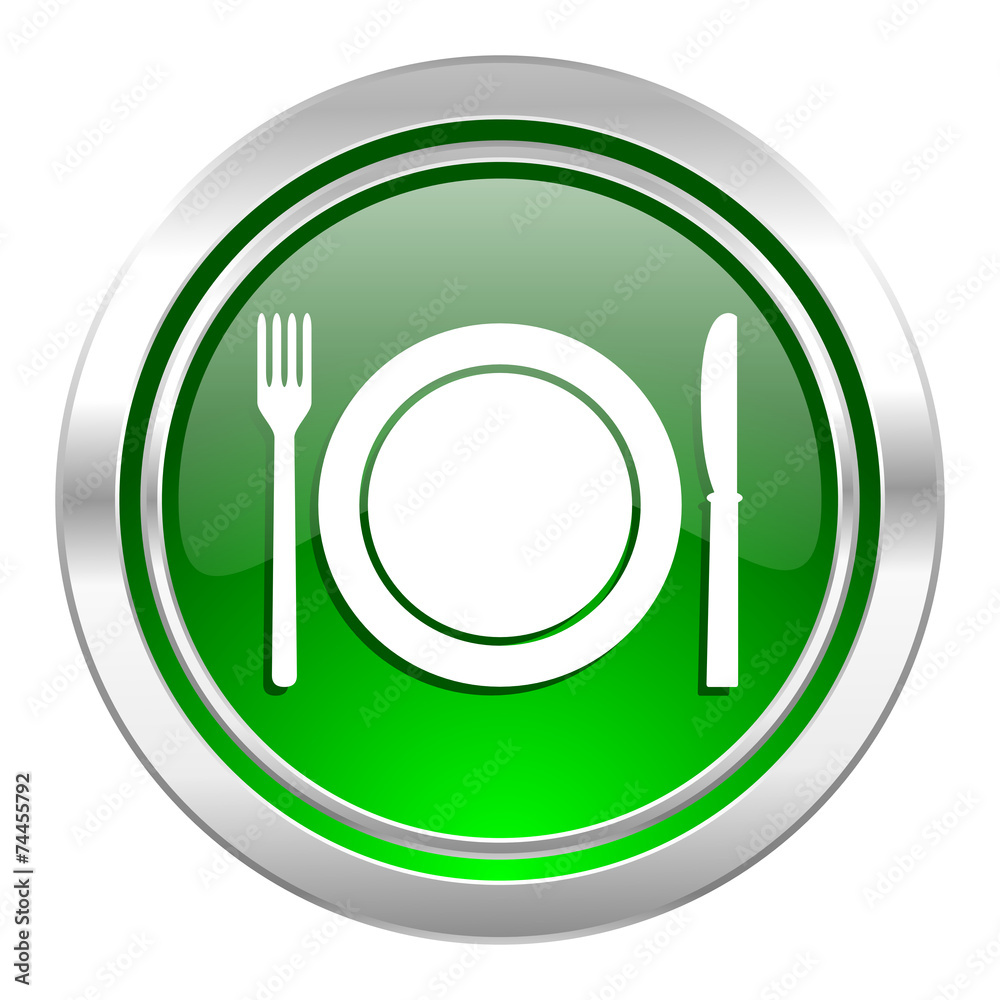 eat icon, green button, restaurant symbol eat icon, green button, restaurant symbol