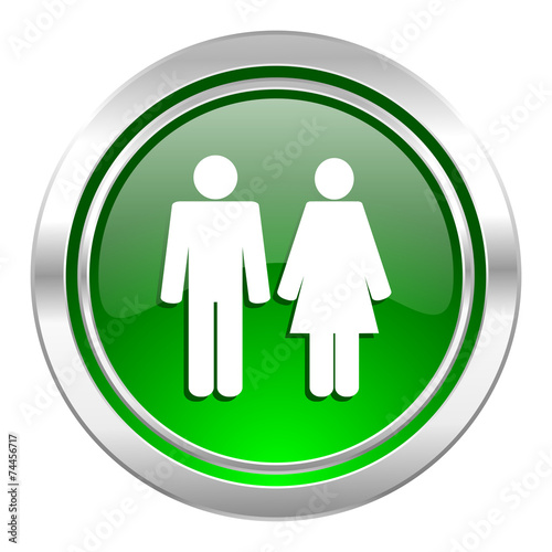 couple icon, green button, people sign, team symbol