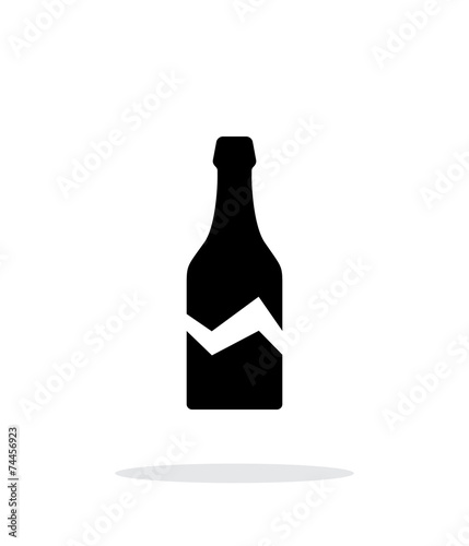 Broken bottle simple icon on white background.