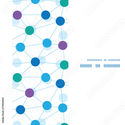 Vector connected dots vertical frame seamless pattern background