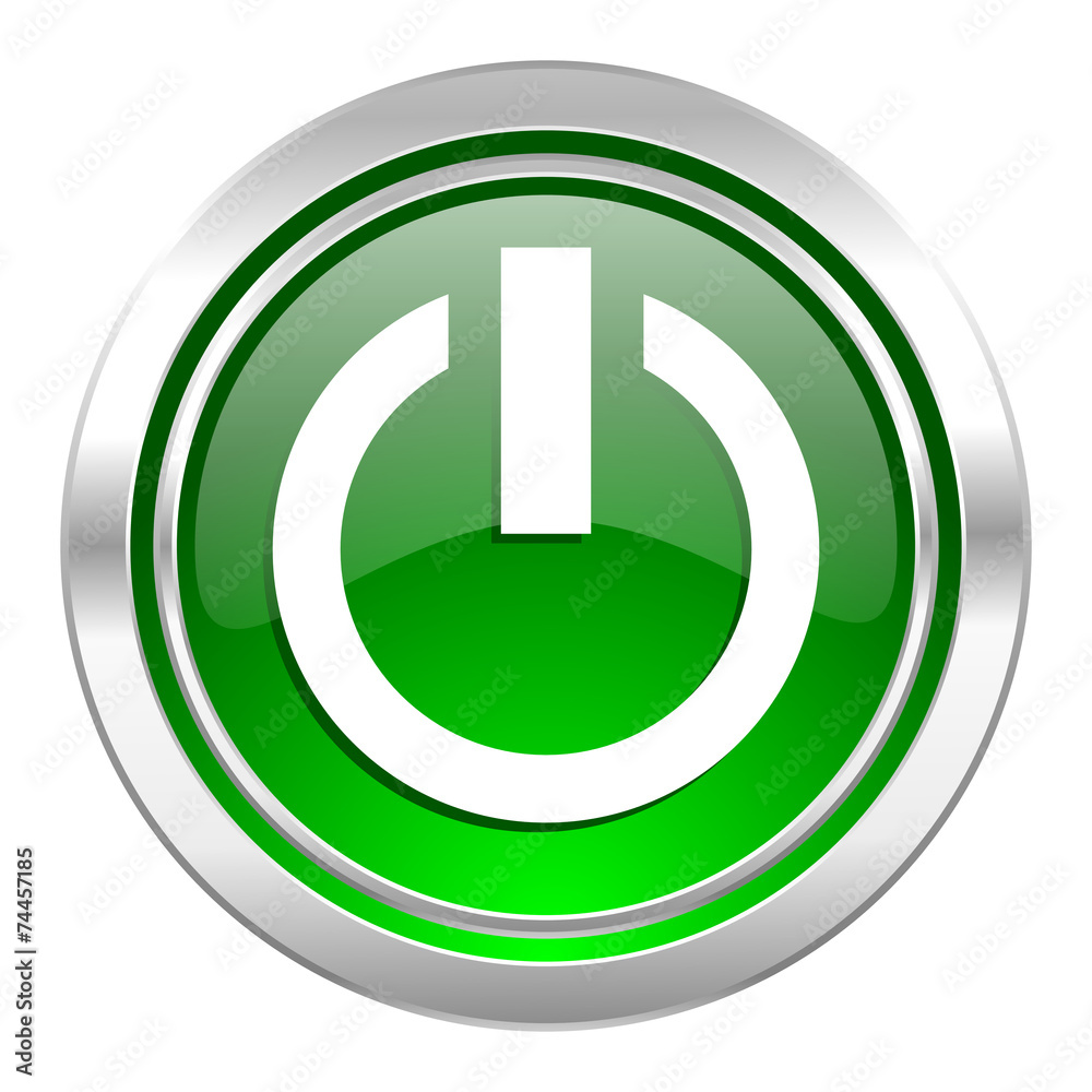 power icon, green button, on off sign power icon, green button, on off sign