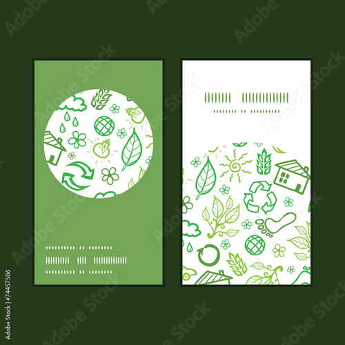Vector ecology symbols vertical round frame pattern business