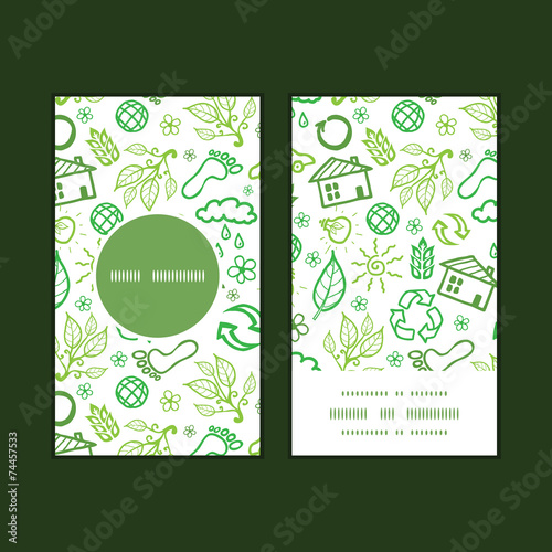Vector ecology symbols vertical round frame pattern business