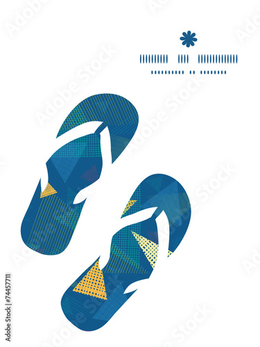 Vector abstract fabric triangles flip flops silhouettes pattern