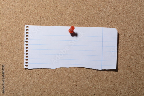 Recortes de papel en el corcho con pin photo