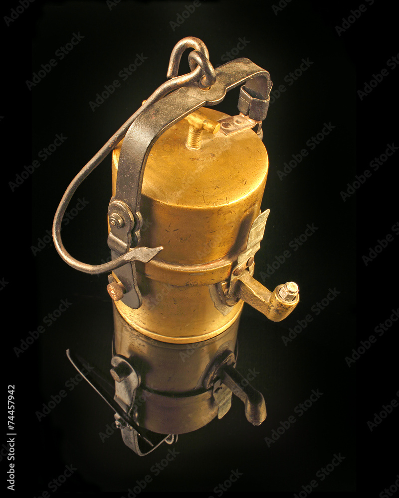 Old carbide miners lamp Stock Photo | Adobe Stock