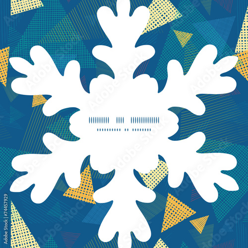 Vector abstract fabric triangles Christmas snowflake silhouette
