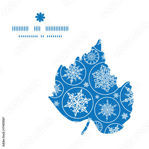Vector falling snowflakes leaf silhouette pattern frame