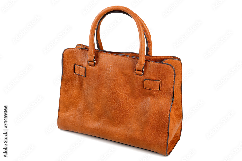 brown female bags isolated on a white background brown female bags isolated on a white background