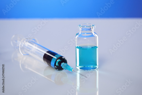 medical ampules and syringe