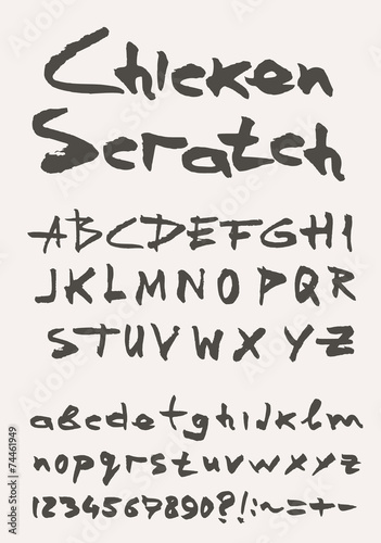 Grunge scratch type font, vintage typography
