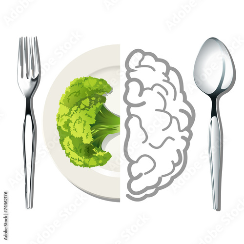 Vector of Brain food concept