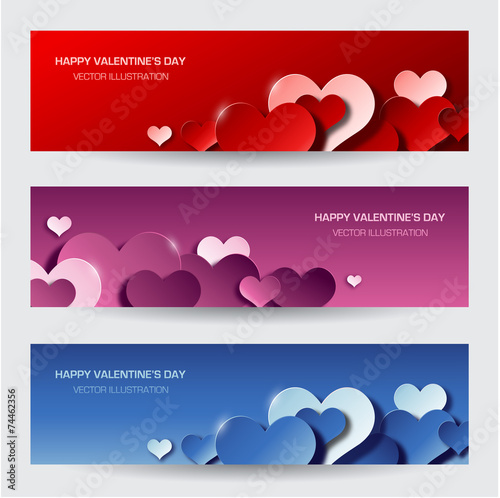 Modern valentine's day banners