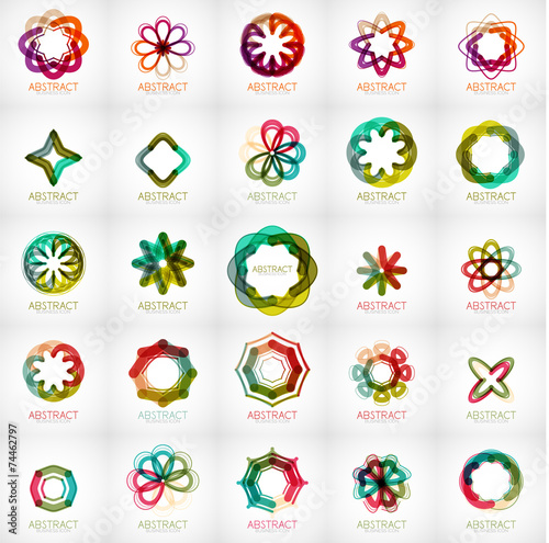 Set of abstract star flower shape logos