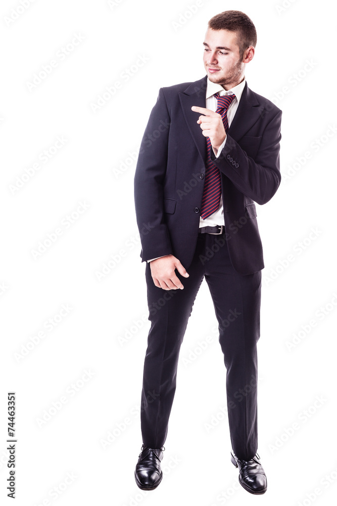 businessman pointing at something businessman pointing at something