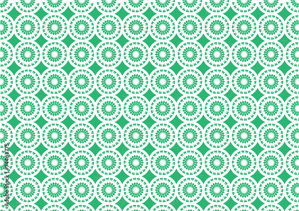 Green Kaleidoscope Circular Pattern Seamless Wallpaper