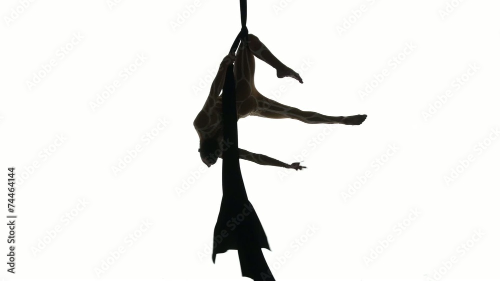 Man dancer on aerial silk, aerial contortion, aerial ribbons, Man dancer on aerial silk, aerial contortion, aerial ribbons,