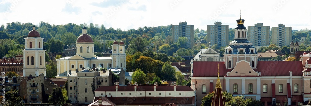 Obraz premium Vilnius city aerial view from Vilnius University tower