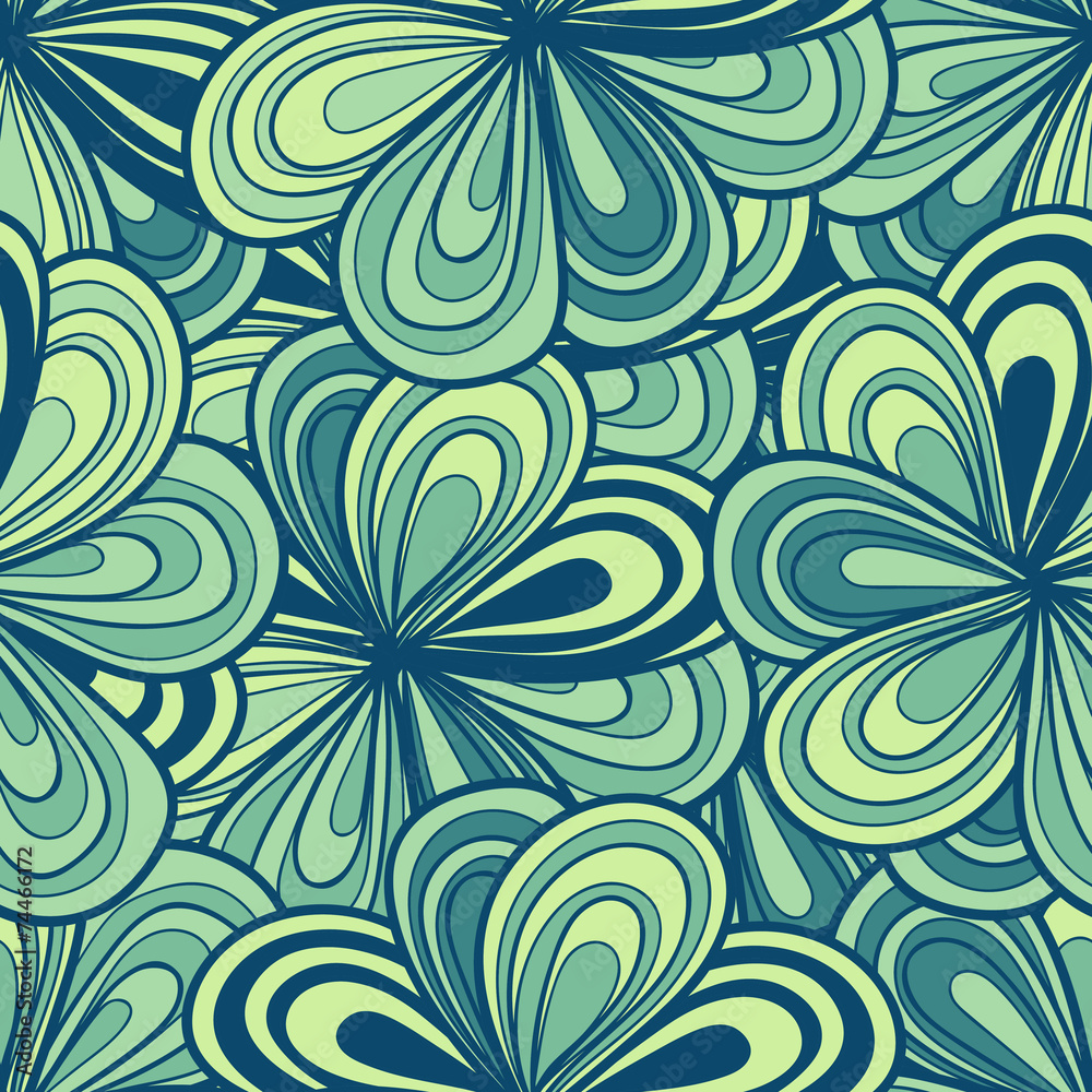 Abstract floral hand-drawn seamless pattern