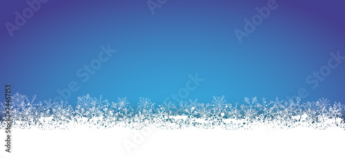 Long Blue Christmas Card Snowflakes