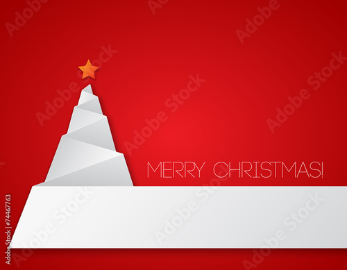 Origami Paper Christmas tree background