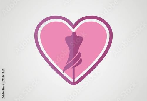 Love fashion shopping icon logo vector