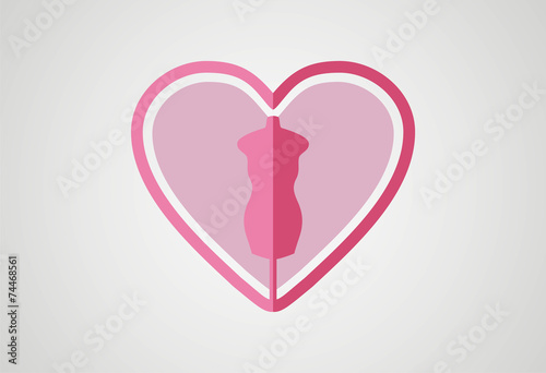 Love fashion shopping icon logo vector
