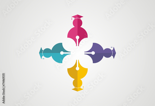 People group in graduate logo vector