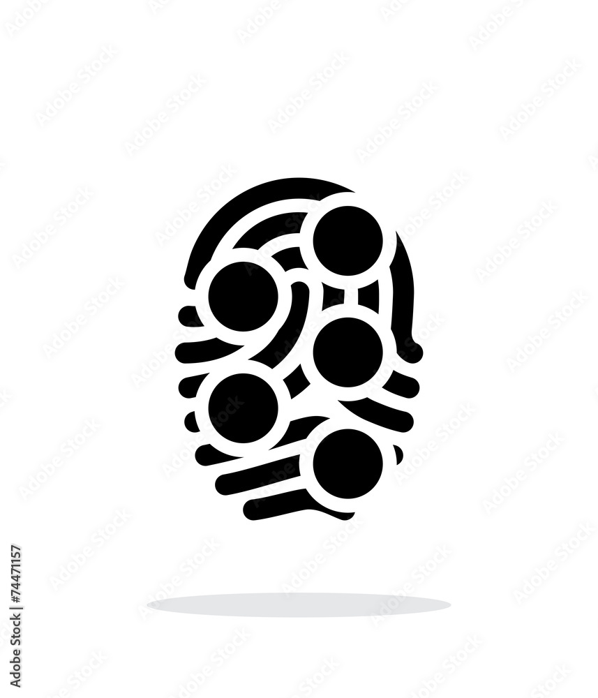 Fingerprint loop type scan icon on white background.