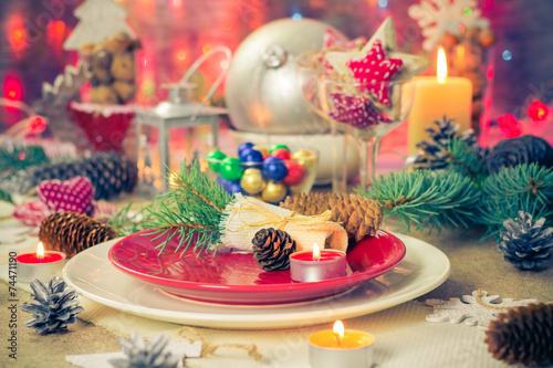 Christmas xmas eve table board setting