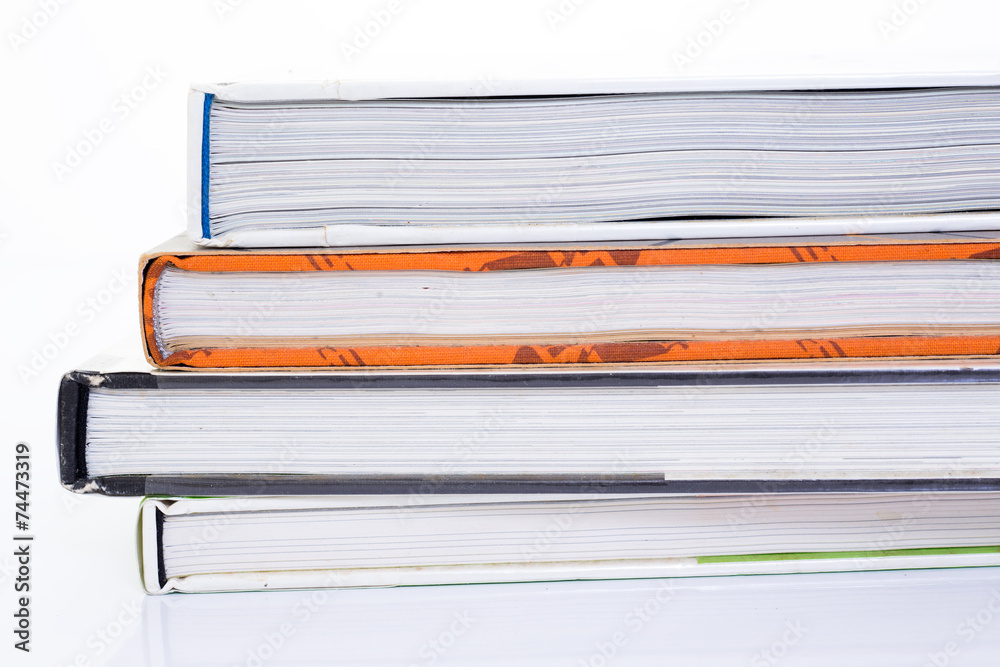 Side of book on white background Side of book on white background