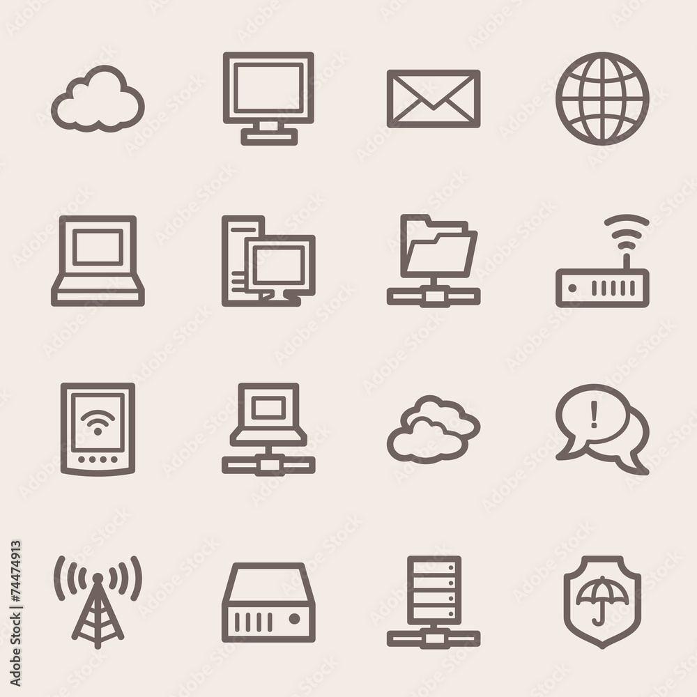 Cloud computing & internet icons set Cloud computing & internet icons set