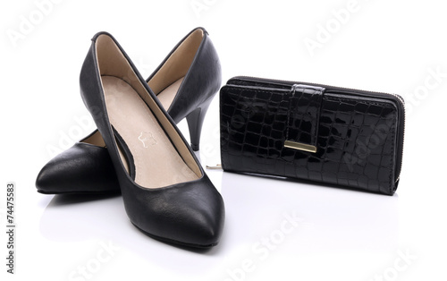 Women's shoes and a black w...