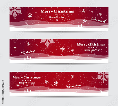 Merry Christmas banners set design