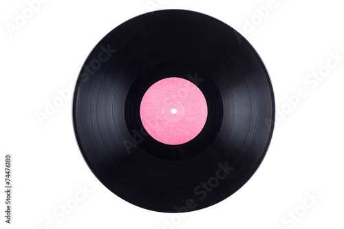 blank vinyl record isolated on white