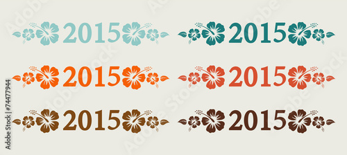 Vector 2015 text in retro colors