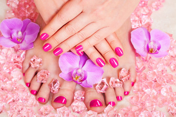 Handdoek met foto Pedicure Manicure en pedicure in salon  © missty
