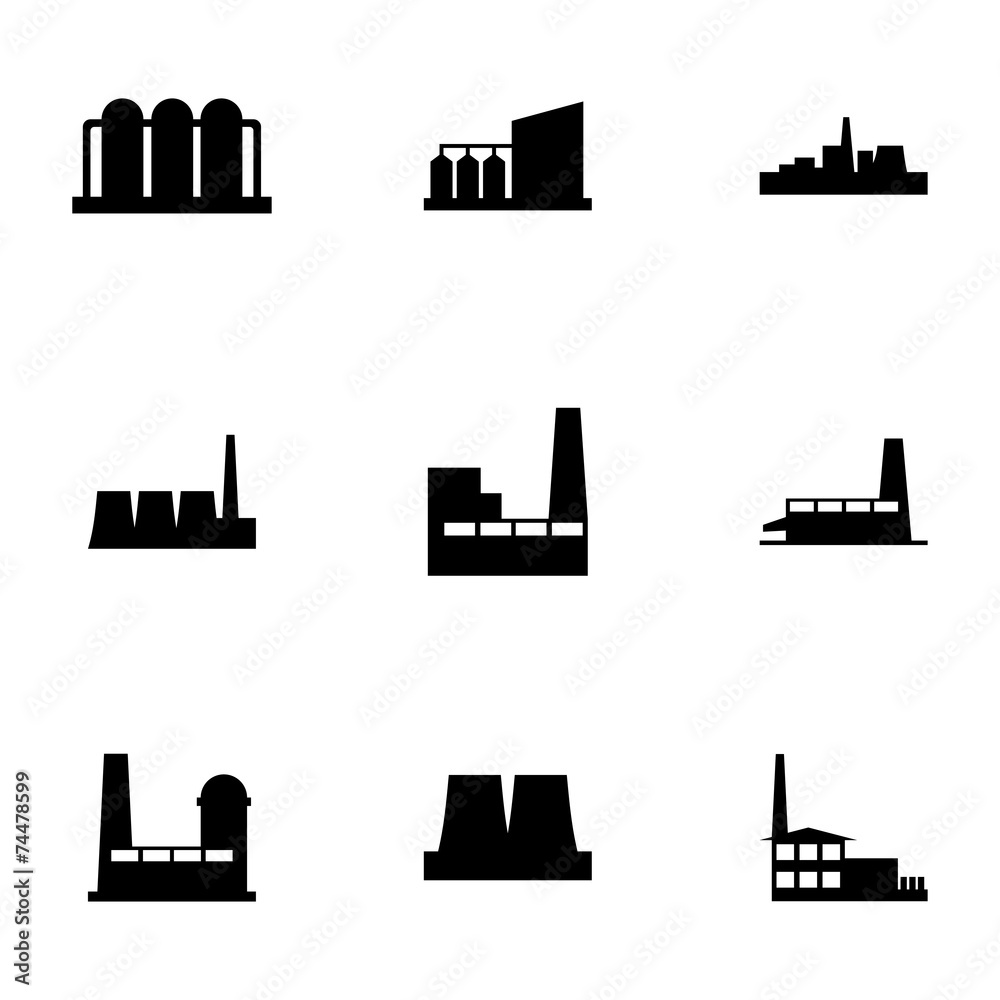 Obraz premium Vector factory icon set