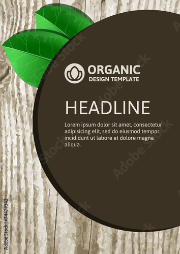 Vector nature organic template for brochure, flyer, magazine cov