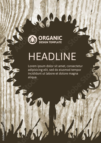 Vector nature organic template for brochure, flyer, magazine cov
