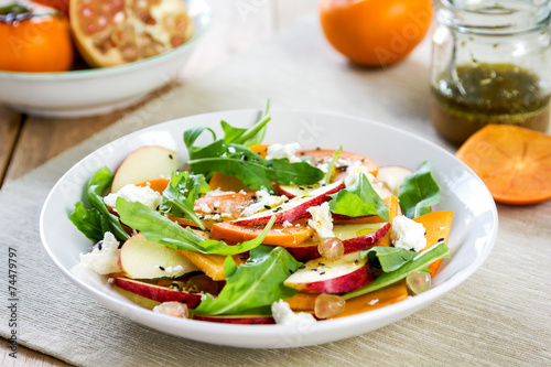 Apple with Persimmon and Feta salad
